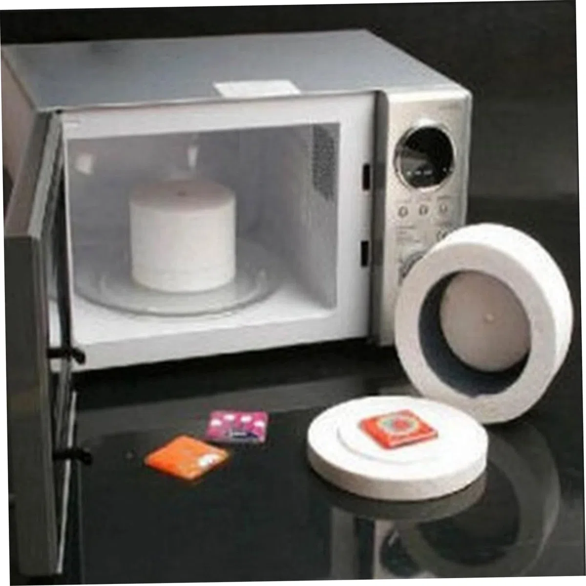 Forno a microonde per ceramica Forno a microonde per fusione del vetro con forni per carta, vetro, gioielli, strumenti fai da te casa, 4, 7x3, 3 pollici, per ceramica
