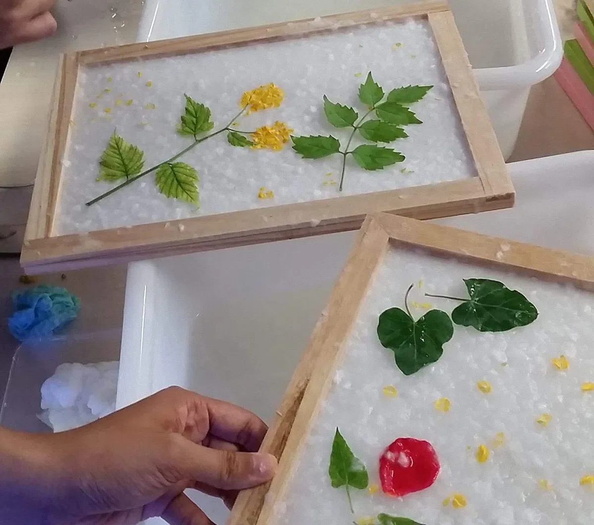 4 pezzi per la fabbricazione della carta da parati tradizionale stampo in legno strumento per la creazione di carta per bambini e adulti fai da te fai da te (19 x 25 cm)