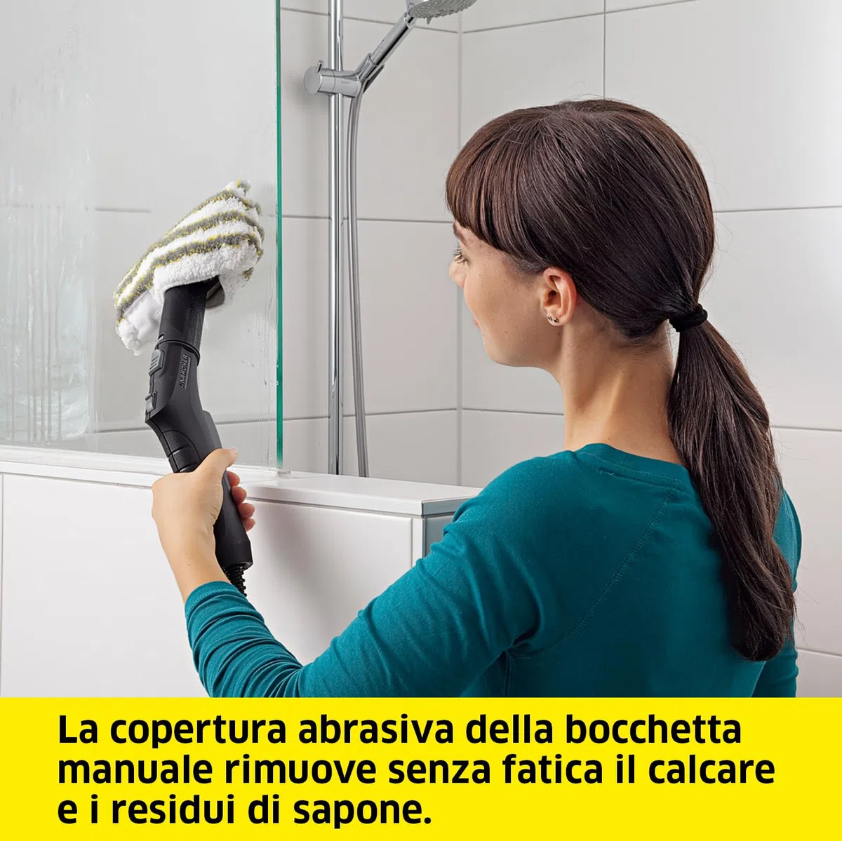 KÄRCHER Set panni per Pulizia, 2 panni universali per pavimenti (fibra ultrafine), 1 copertura abrasiva per bocchette manuali e 1 panno per lucidare, accessori originali per pulitori a vapore Kärcher