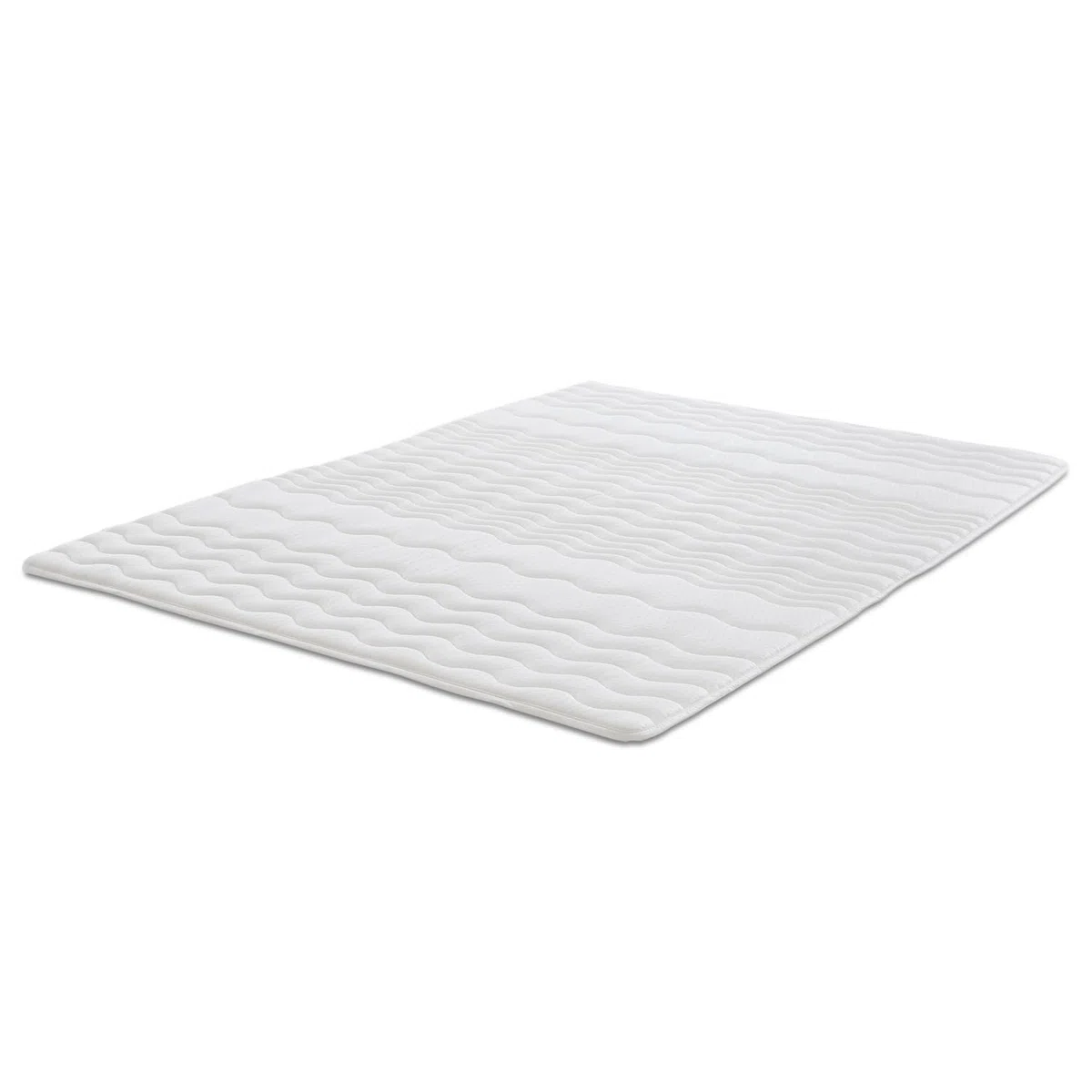 Coprimaterasso alto 2,5 cm, schiuma comfort a 7 zone, bianco, antiscivolo con angoli elastici (100 x 200 cm)