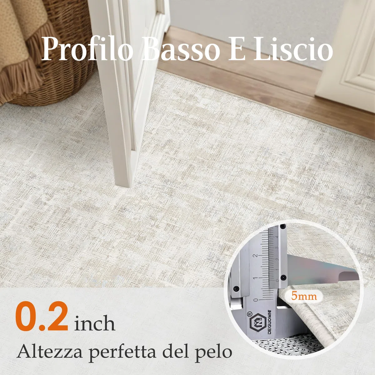 PureCozy Tappeto Salotto Tappeti 120x170cm Beige Lavabile in Lavatrice Antiscivolo Moderno Astratto Naturale Grande Carpet Cameretta Scendiletto Camera da Letto Ufficio Pelo Corto