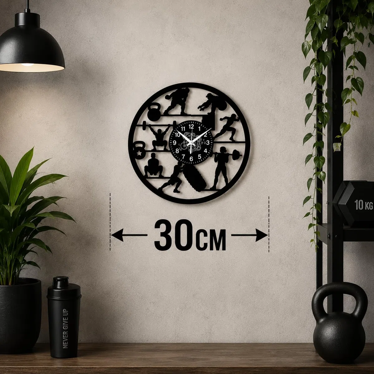 Orologio da Parete Palestra | Design Fitness Gym | Idea Regalo per Appassionati di Sport
