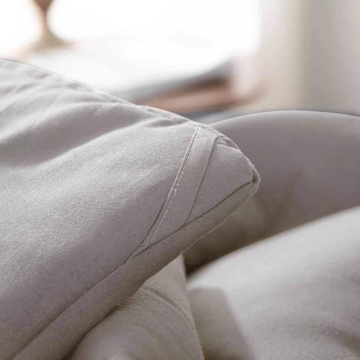 Piumino per 4 Stagioni, 200 x 200 cm, Trapunta in Microfibra, Piumone per Letto Matrimoniale, Traspirante e Super Morbido per Tutte le Stagioni, Grigio Chiaro