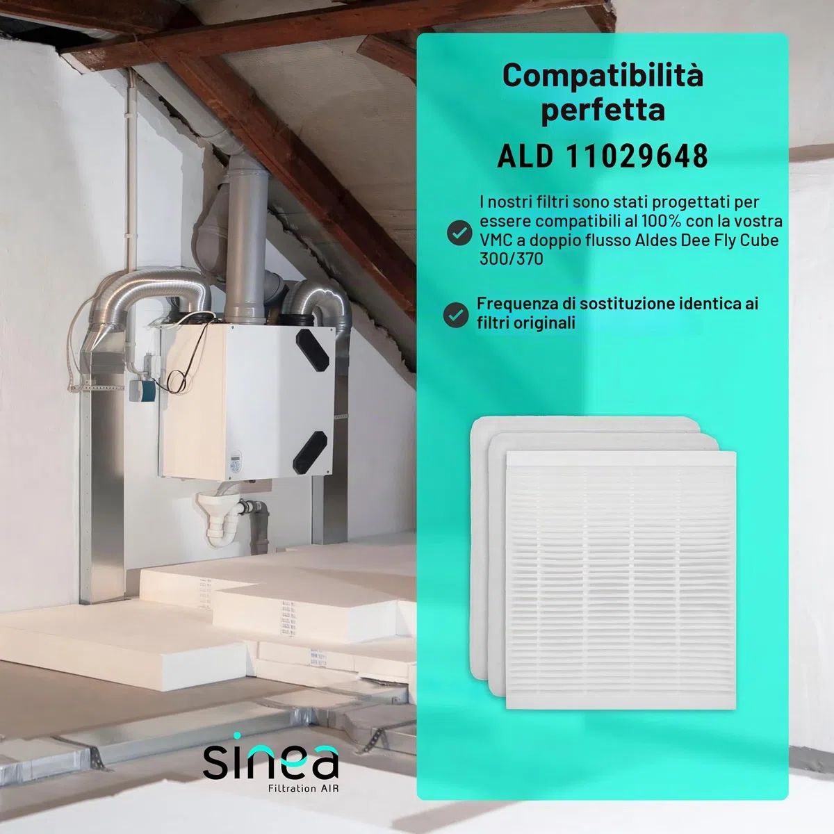 TOP FILTRO - Filtri G4 X2 + F7 compatibili ALDES DEE FLY CUBE 300 & 370