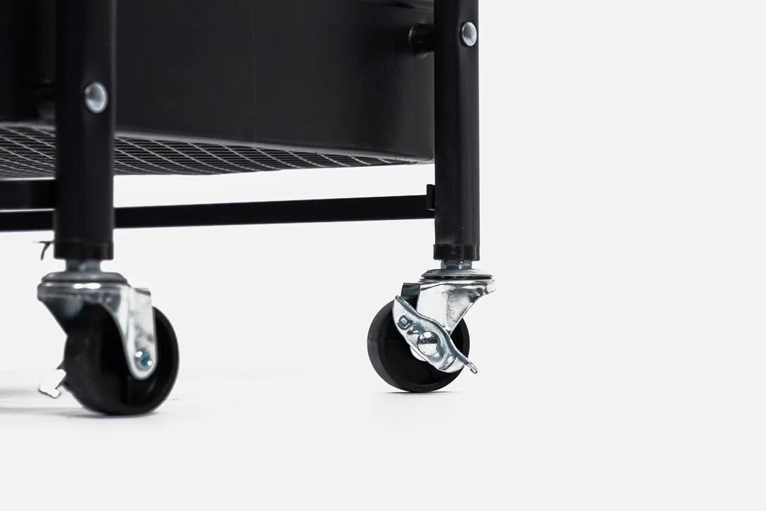 XONE | Carrello pieghevole a 3 ripiani con ruote nero