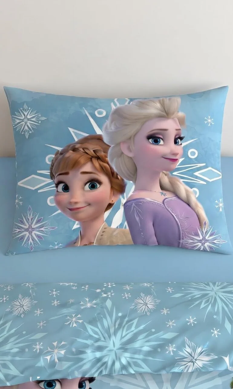 Disney Frozen - Biancheria da letto, motivo: Anna Elsa, 135/140 x 200 cm