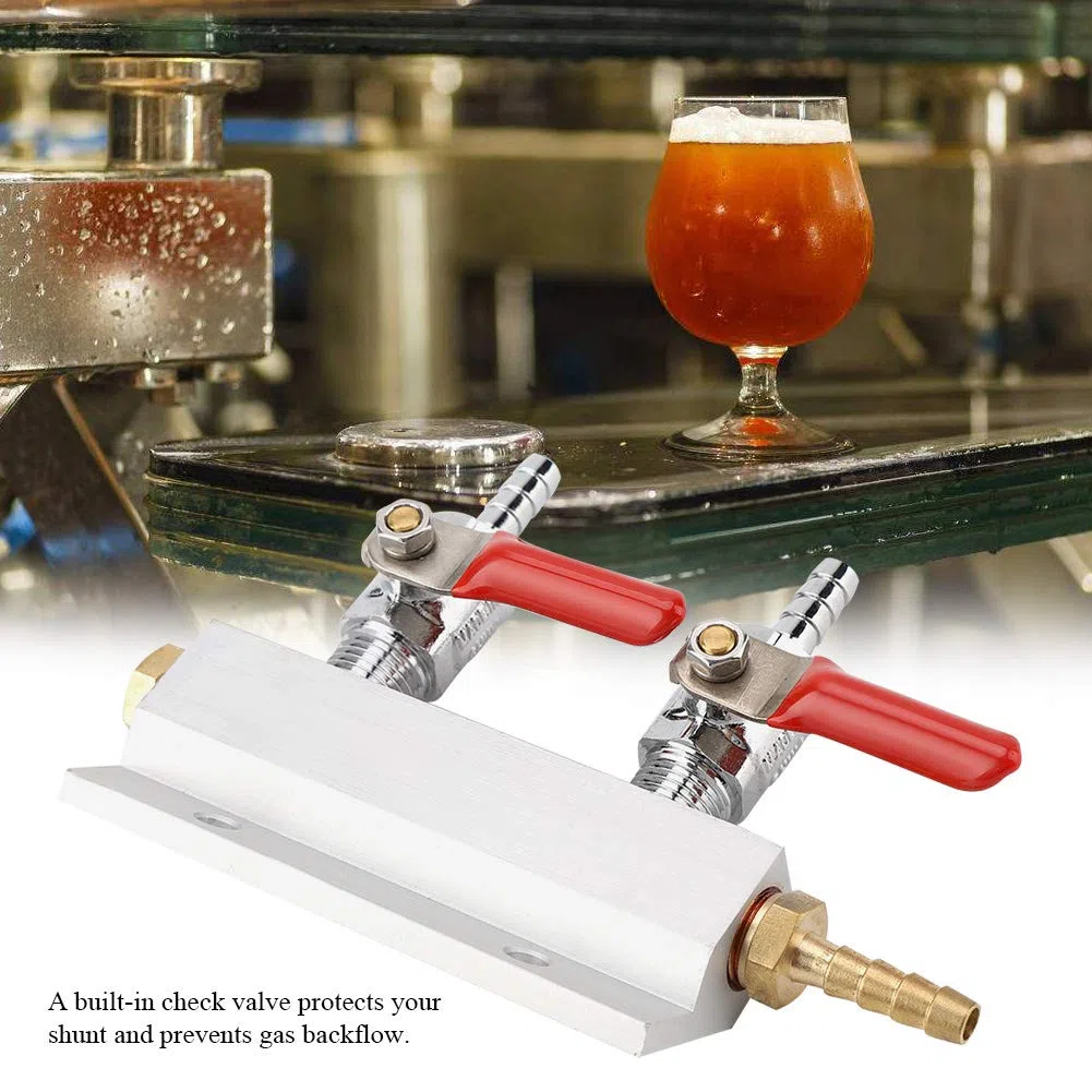 Fdit 2 Way Beer Splitter Multi-Way Home Co2 Air Gas Collettore Distribuzione Splitter Beer 2 Way Co2 Splitter Regolatore di Anidride Carbonica Distributore Aria Distributore di Co2 Collettore