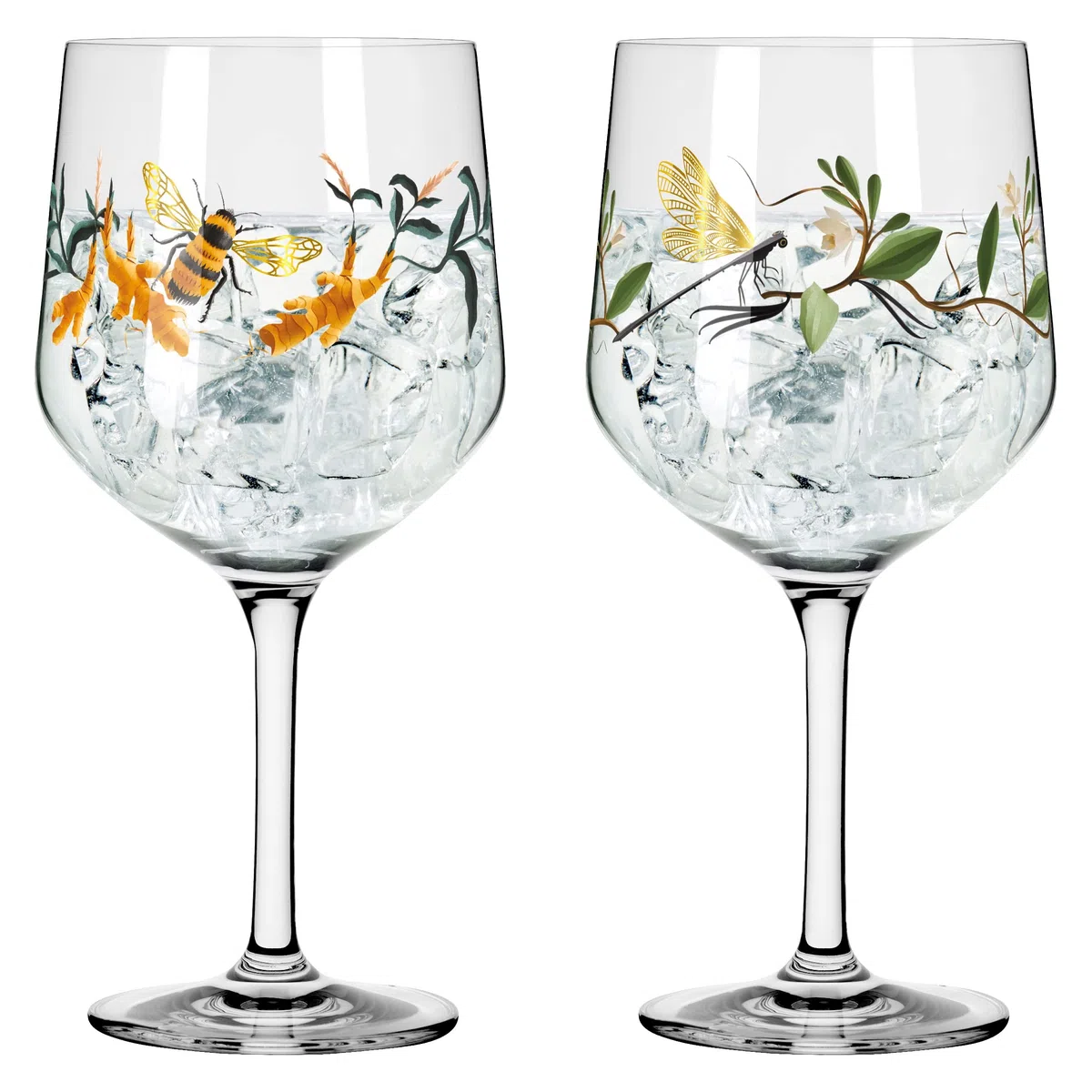 Ritzenhoff 3791002 Bicchiere da gin 700 ml - Set di 2 - Serie Botanic Glamour No. 1-2 pezzi con mondi di carta - Made in Germany