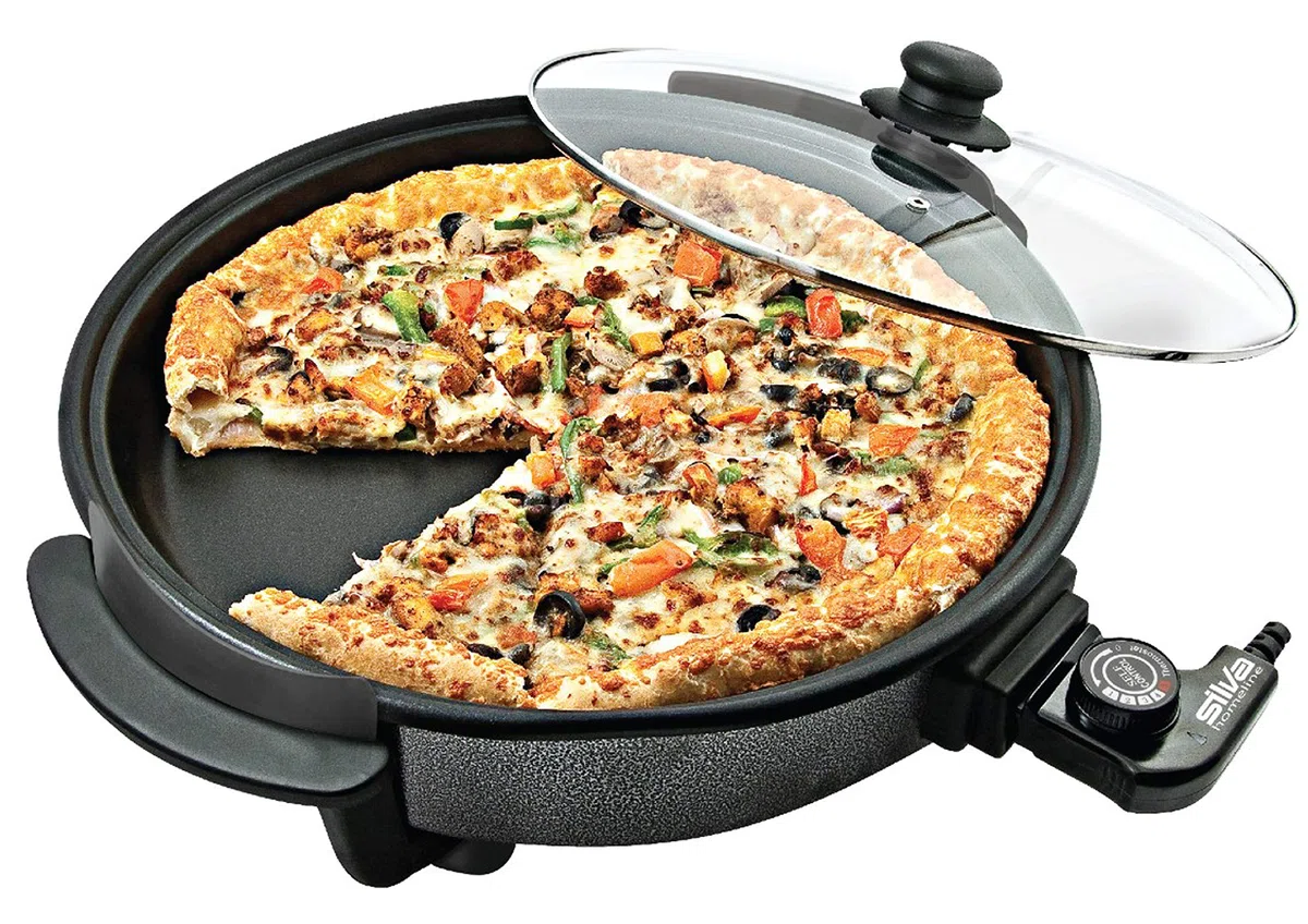 Silva-Homeline PPF 1503 a party padella con coperchio in vetro, 1500 W