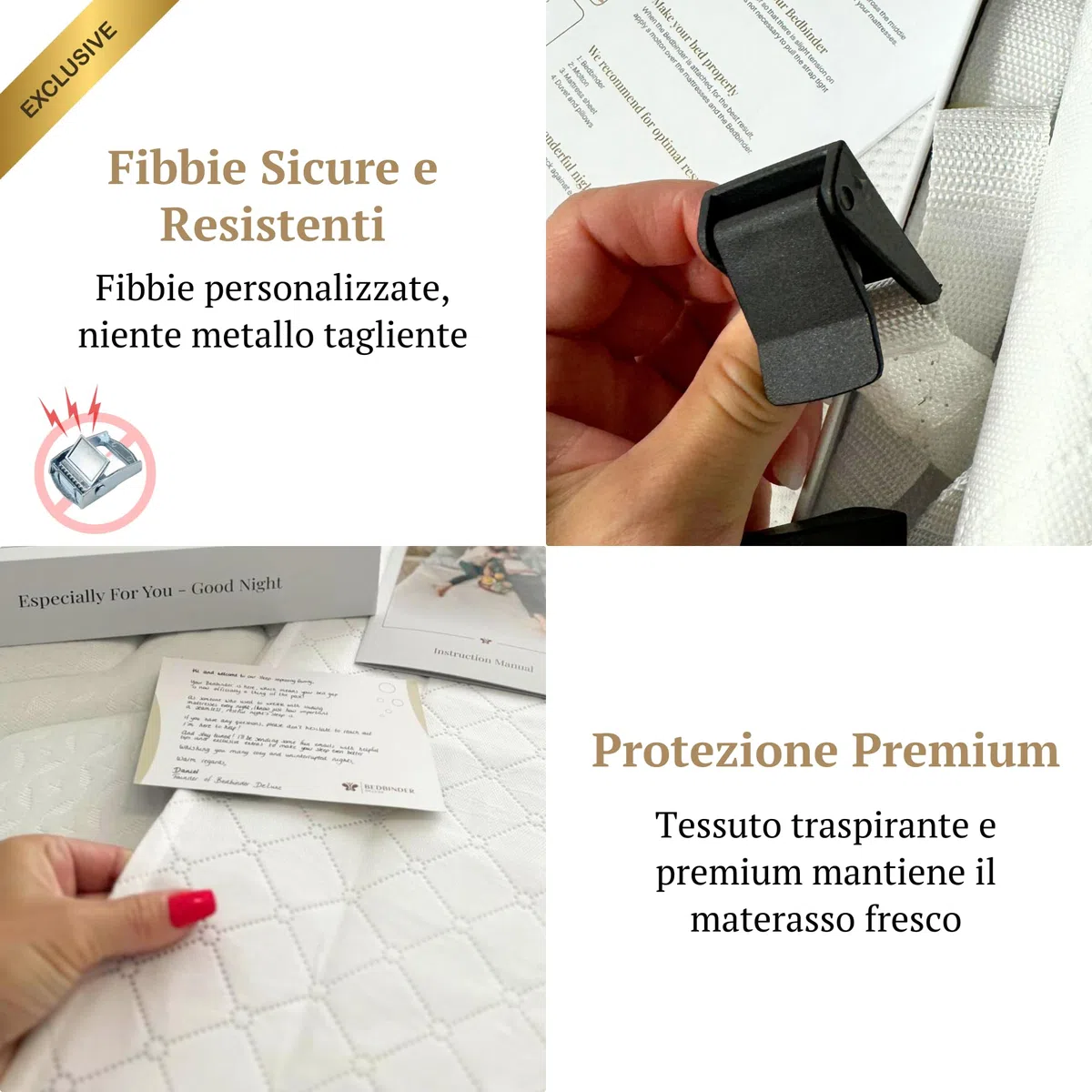 Bedbinder DeLuxe Unisci Materassi Singoli in Matrimoniale - Fascia per Unire Due Materassi Singoli 80 cm - Ferma Materasso per Rete a Doghe e Blocca Materasso - Giunzione Piatta e Invisibile