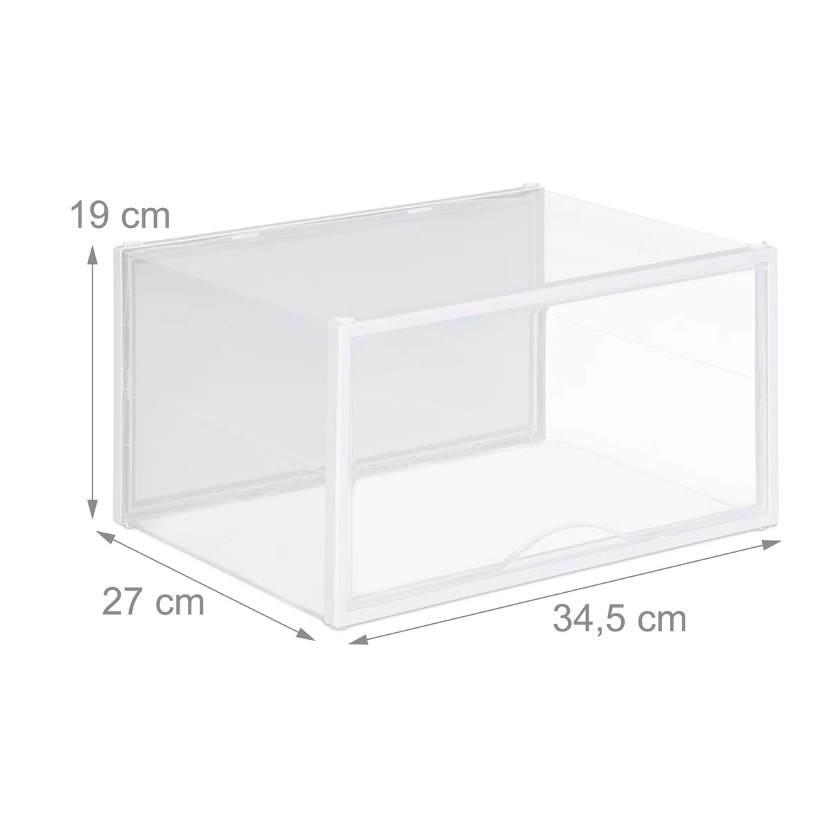 Relaxdays Set 6 Scatole di Plastica per Scarpe Fino al N. 48, Scarpiera con Box Impilabili, Shoe Organizer, Trasparente