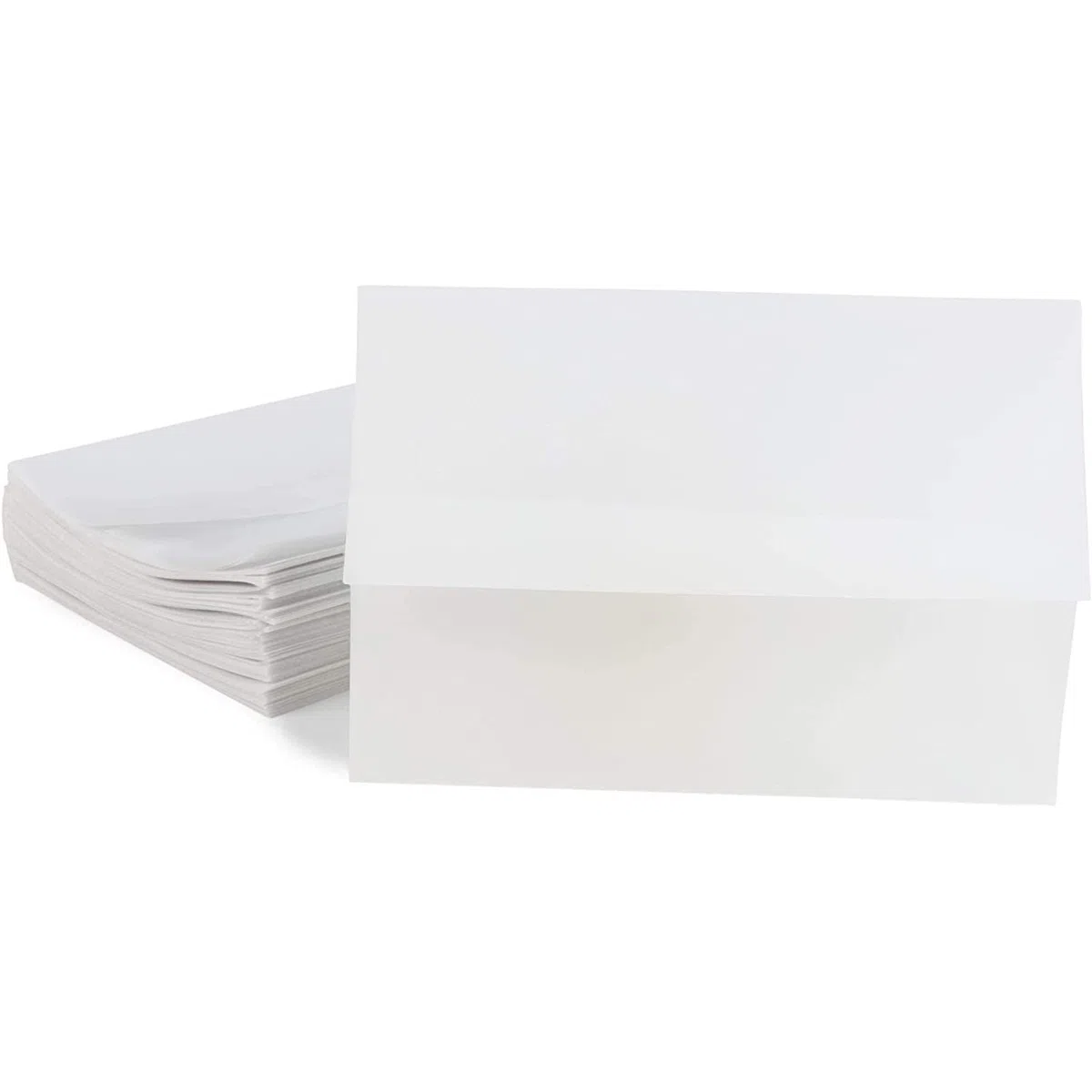 Confezione da 100 buste in pergamena per inviti da 12,7 x 17,8 cm, pre-piegate, in carta trasparente, per biglietti di nozze e scrapbooking
