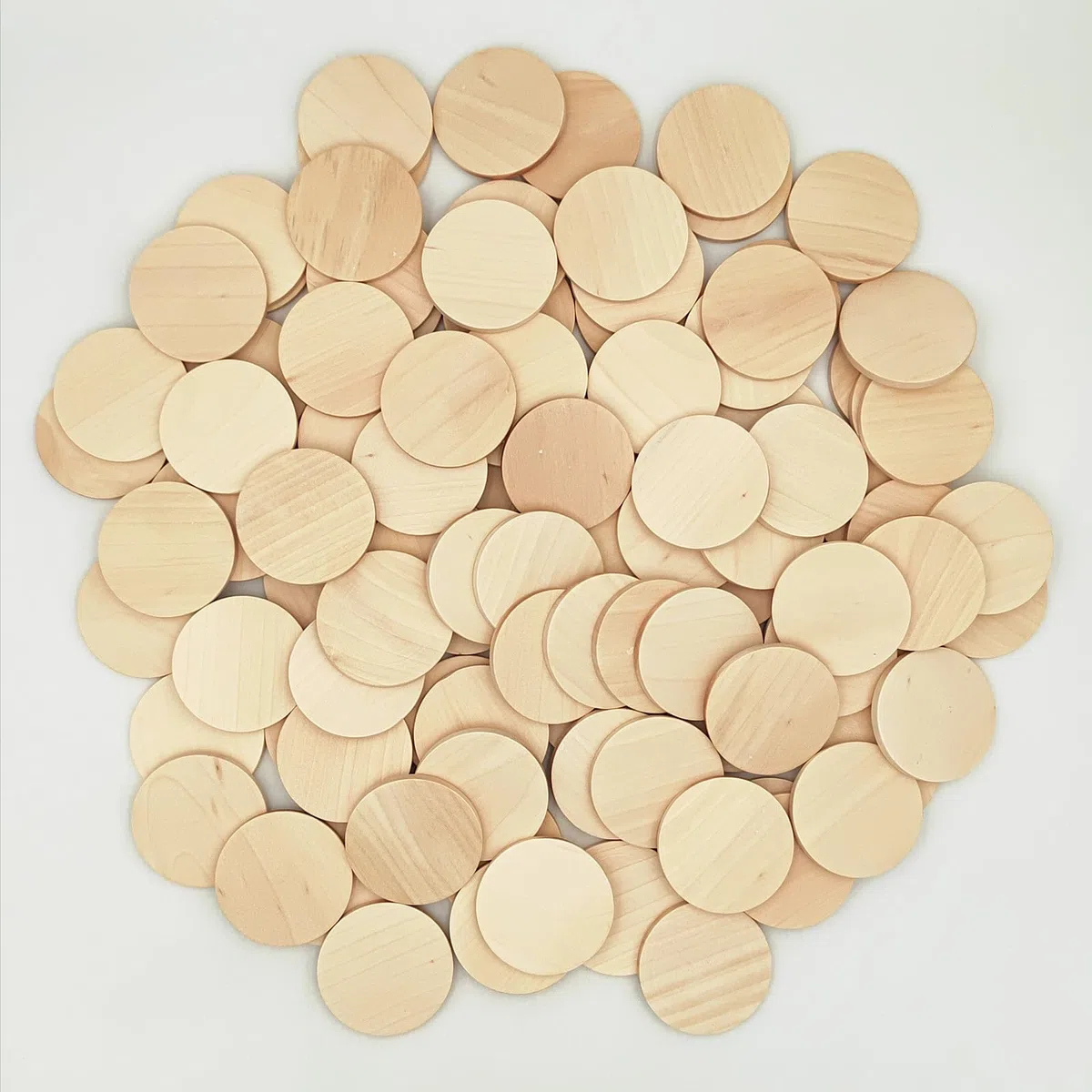 100 Dischi Naturali Rotondi Non Finiti, Cerchi Vuoti in Legno, Ornamenti per Fai Da Te (5 cm)