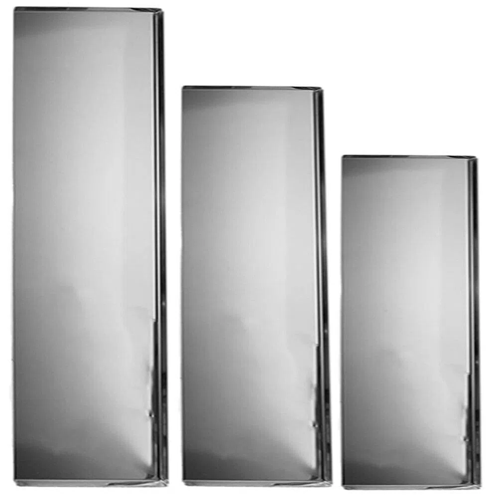 Vassoio da Banco per Pasticceria Bordo Chiuso in Acciaio Inox teglia Gastronomia rosticceria Contenitore espositore rettangolare-60x20 cm