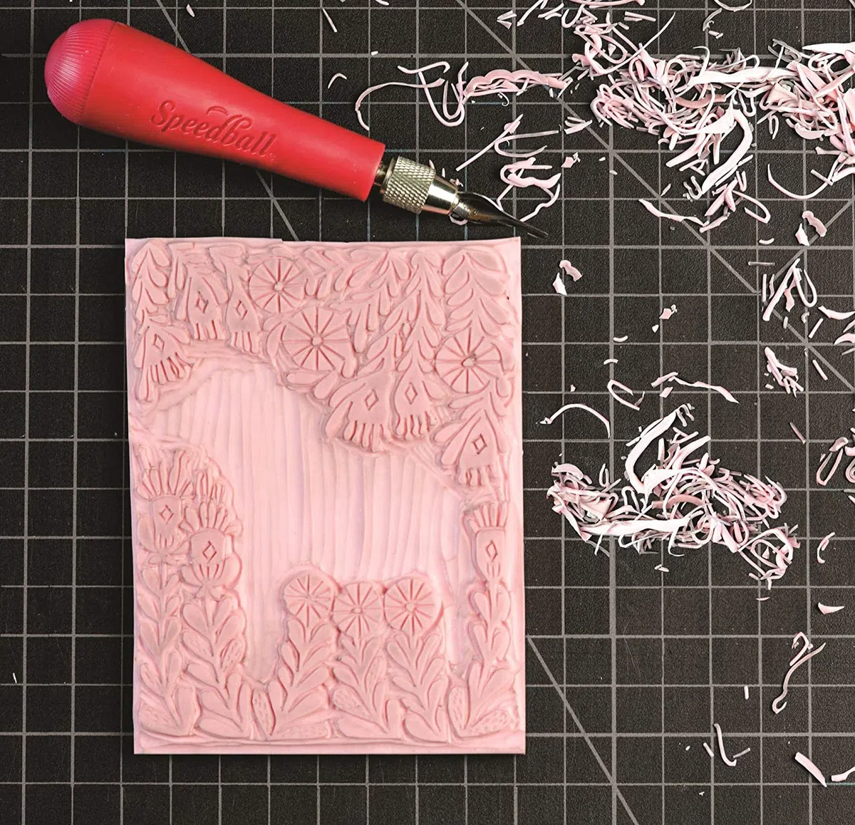 Speedball Speedy-Carve Block rosa, confezione da 6 pezzi, per stampa a blocchi, stampini, intaglio, blocchi di linoleum, strumenti artistici artigianali per kit di attrezzi