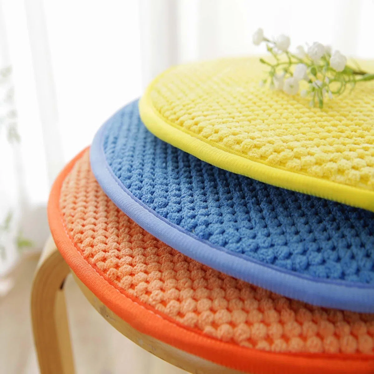 Cuscini rotondi per sedie 30/35/40/45/50 cm, cuscino per sedie da giardino, per sala da pranzo e giardino, per cucina e casa(Color 2,Diameter 40cm)