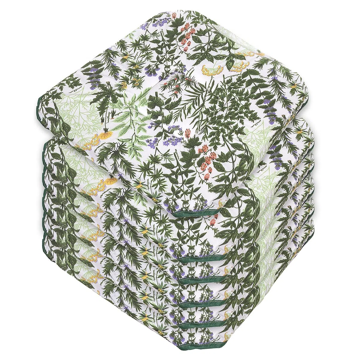 emmevi Set 6 Cuscini Sedia Cotone Erbe Montagna Con Alette Lavabili Morbidi Universali Coprisedia Rustico