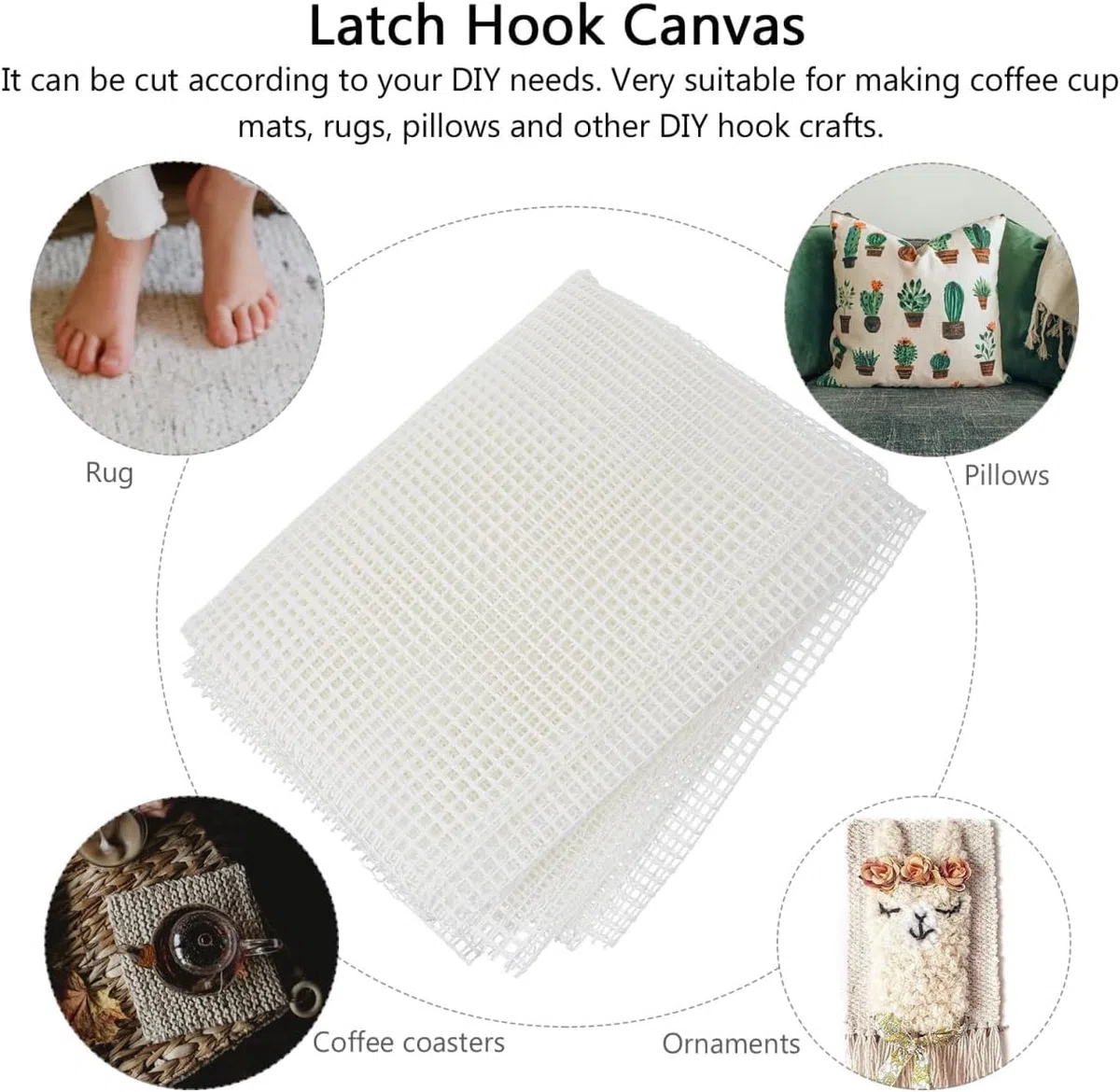 Tyenaza Panno a Rete per Maglieria, Tessuto a Rete per Tappeti, Rete Tela Bianco per Tappeti Fai da Te Mesh Artigianal per la casa Strumenti per Accessori(Mesh Cloth 150 * 100cm)