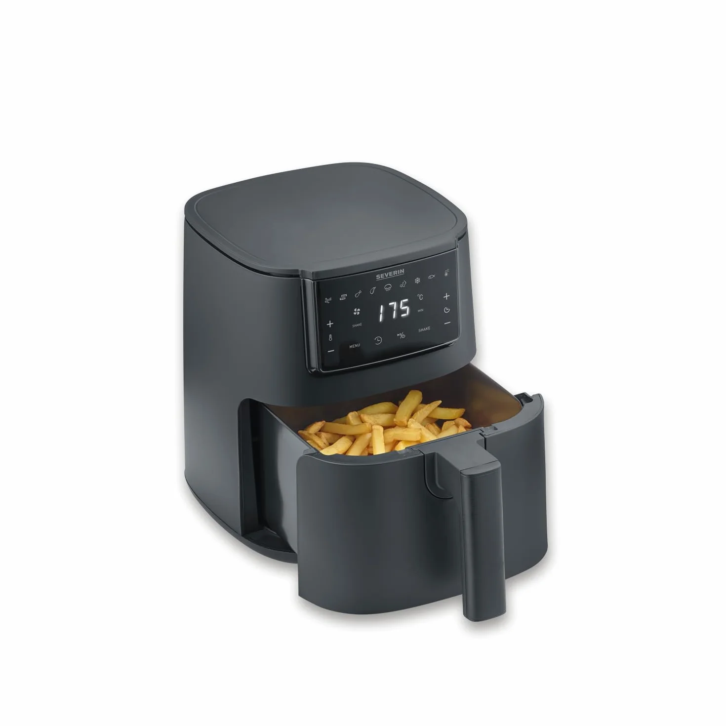 SEVERIN Friggitrice ad Aria FryLight, Friggitrice Senza Olio, Touch Screen, 8 Programmi Automatici, Funzione Mantenimento Calore, Capacità 4 L, 1300 W, Nero - FR 2461