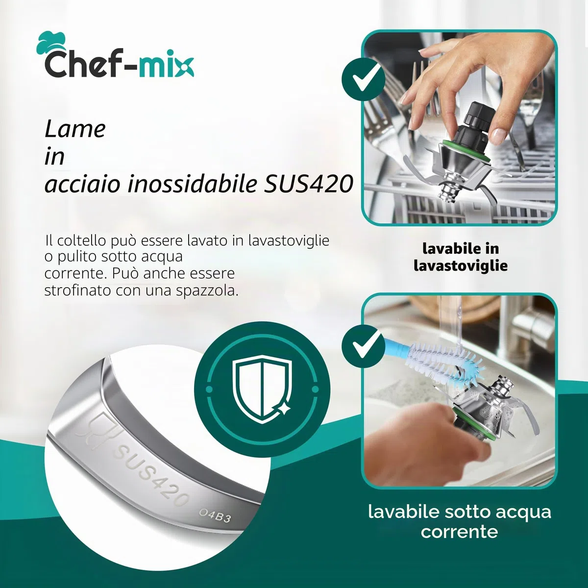 Gruppo Coltelli TM5 di Ricambio per Vorwerk Bimby Robot da Cucina Gruppo Coltelli Bimby TM5 Acciaio Inox SUS420 Lama Bimby TM5 - Gruppo Lame Bimby TM5 - Lame per Bimby TM5 / Ricambi Bimby TM5