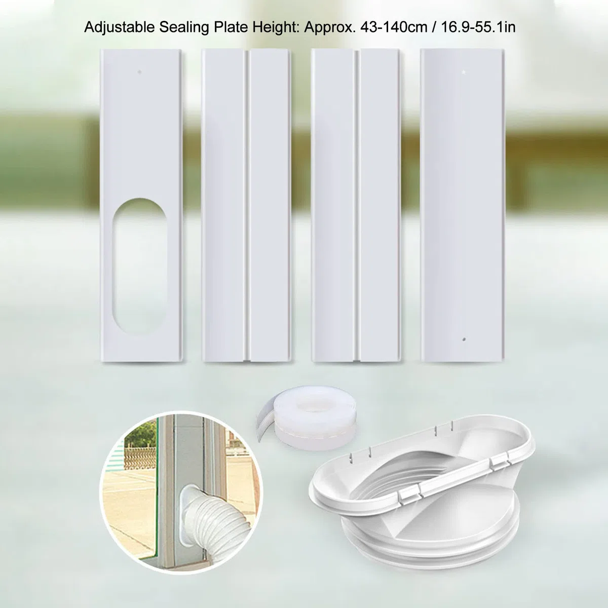 Kit di Finestra Condizionata da 4pcs 4pcs PVC ABS Resistenza di Calore Ad Alta densità Kit di Sfiato per Finestre Portatile Portatile