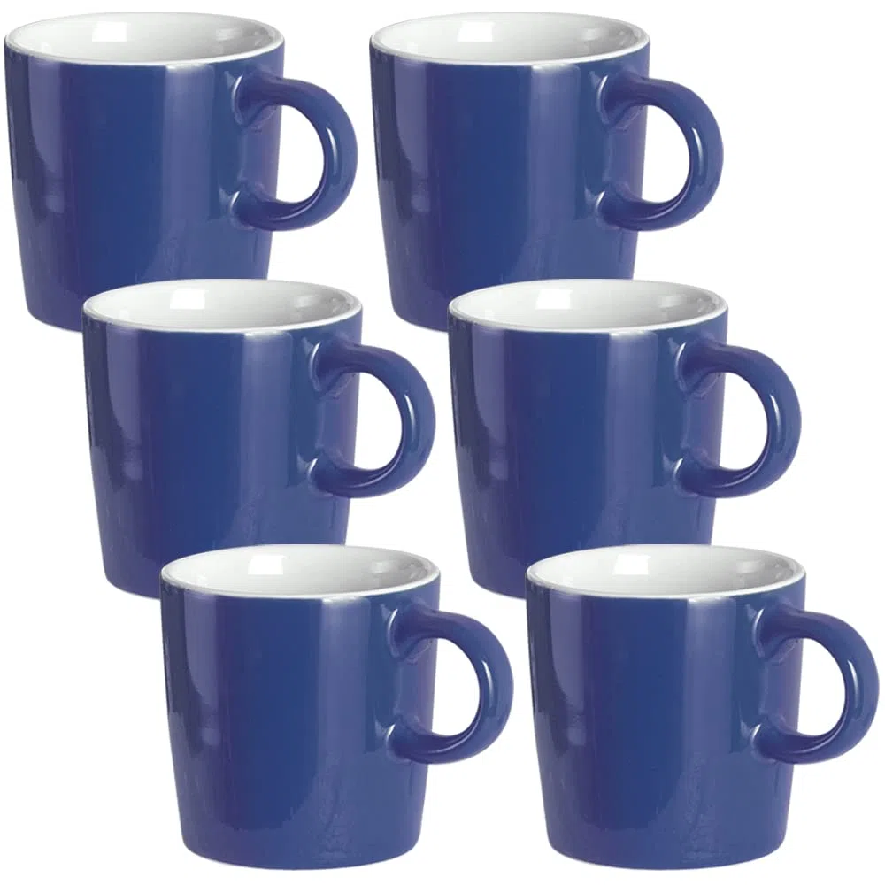 homEdge Pro-210CEC060223 - Tazzina da caffè da 120 ml, per caffè espresso e tè, set da 6, colore: blu navy