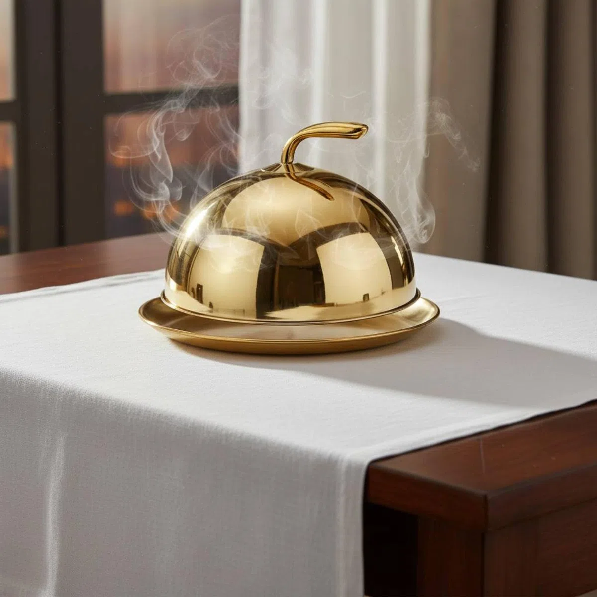 Cloche in Acciaio Inossidabile, Mantiene il Cibo Caldo, Cloche Con Maniglia, Coperchio a Cupola per Bistecca e hamburger, per Ristoratori, Chef, Hotel, Argento, Set 22.5cm-26cm