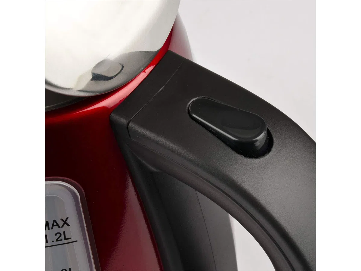 Girmi BL32 Bollitore Cordless Inox, 1.2 Lt, 1630 W, Resistenza nascosta, Bse di rotazione a 360°, Corpo in metallo, Rosso