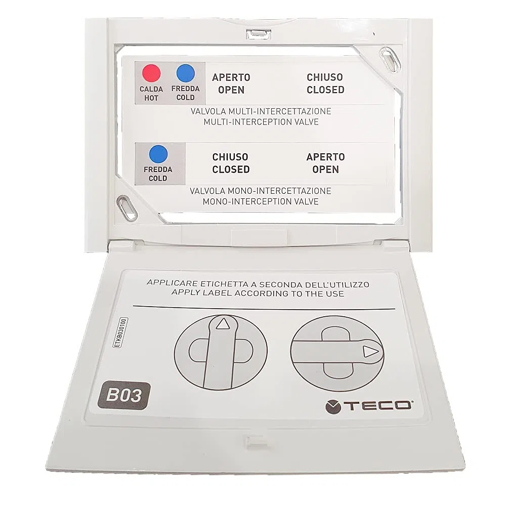Placca di copertura valvola Acqua Teco B03 Multicolore by HYDRO HOME (BIANCO)