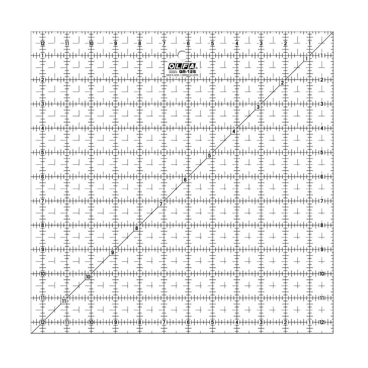 Olfa - Righello per Quilting, 12,5 mm, Colore Trasparente