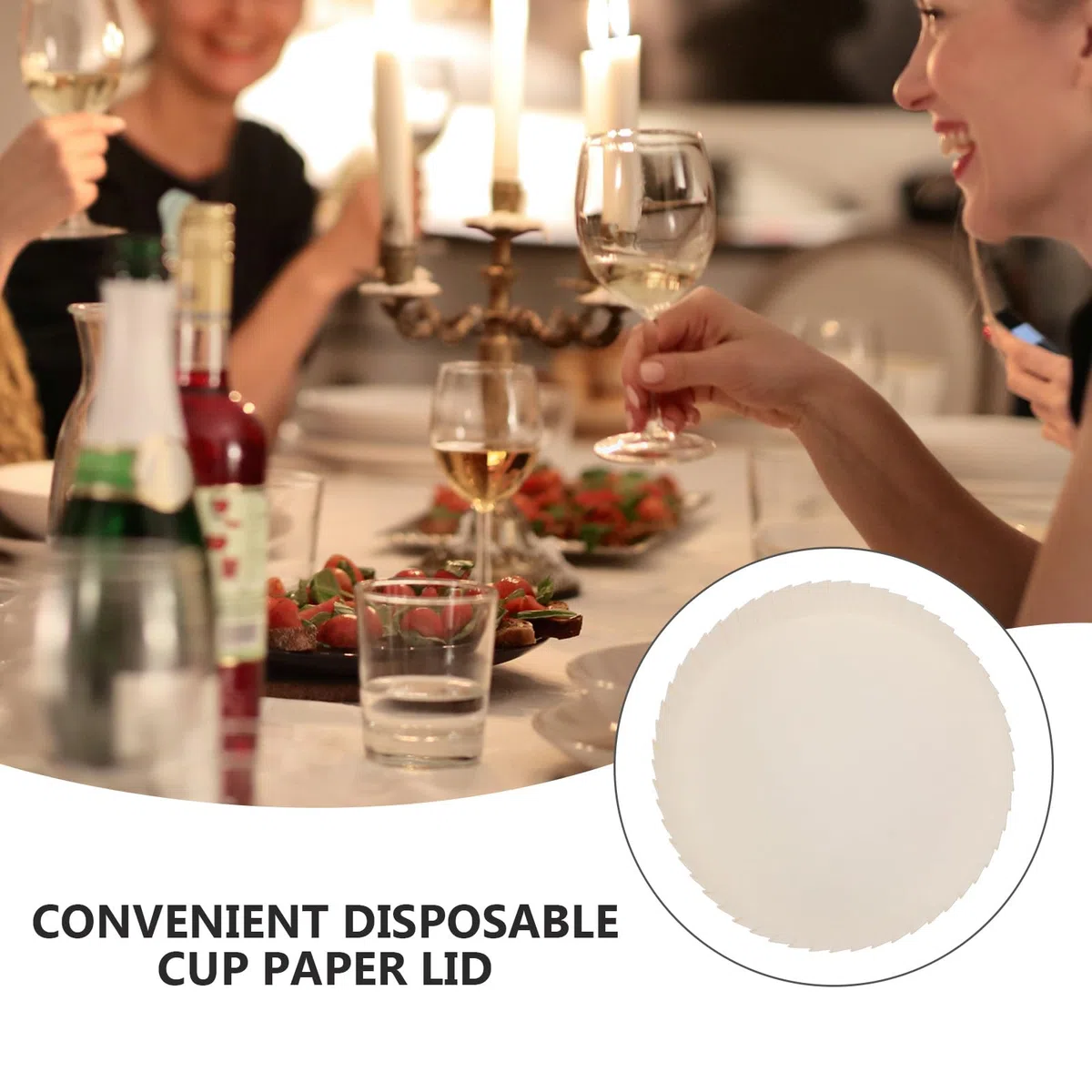 100 Pezzi Copribicchieri di Carta Usa e Getta Copri Tazze Monouso in Carta Bianca per Bar e Ristorante per Mantenere Pulita la Bevanda