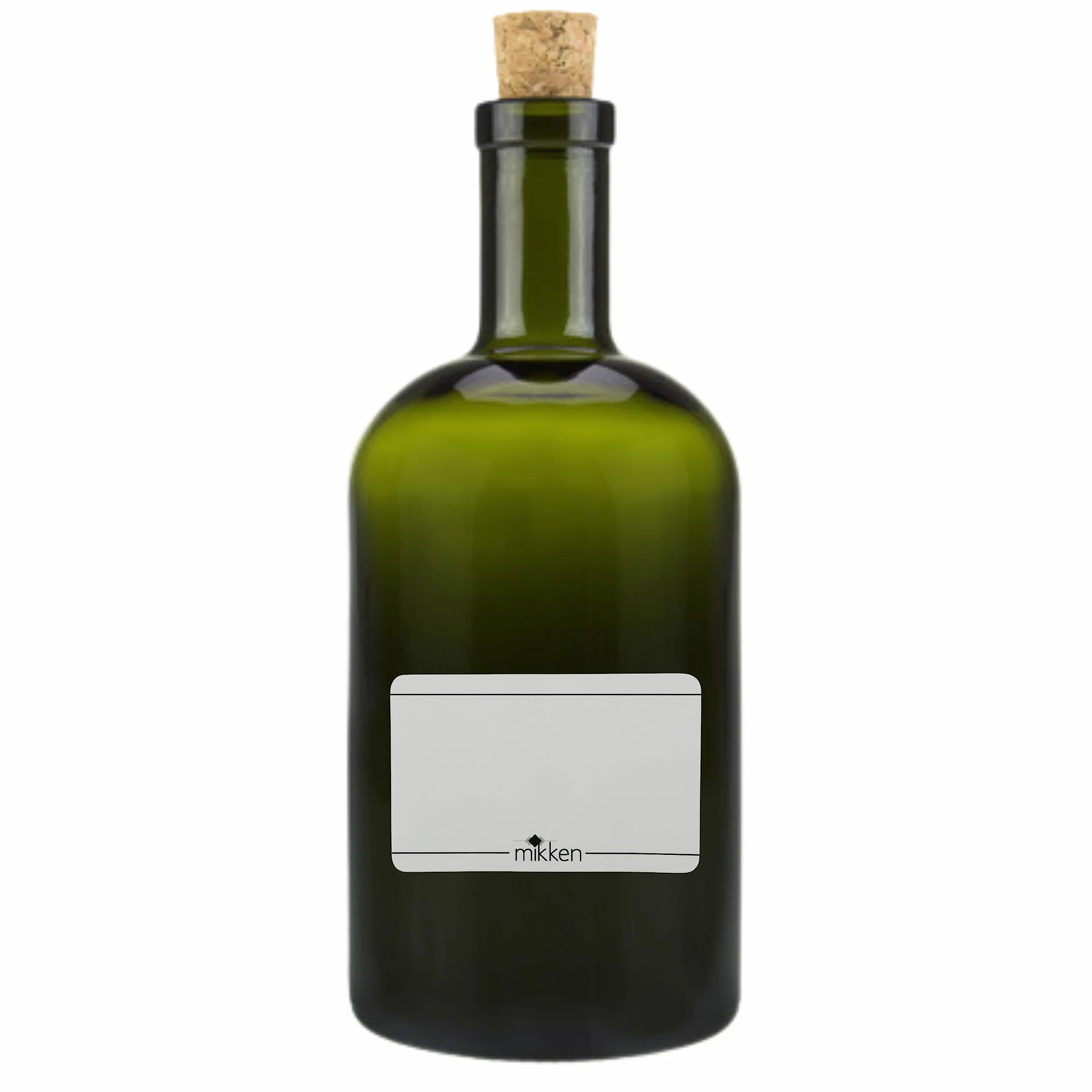 mikken 6 bottiglie di vetro verde/marrone da 500 ml con tappo in sughero