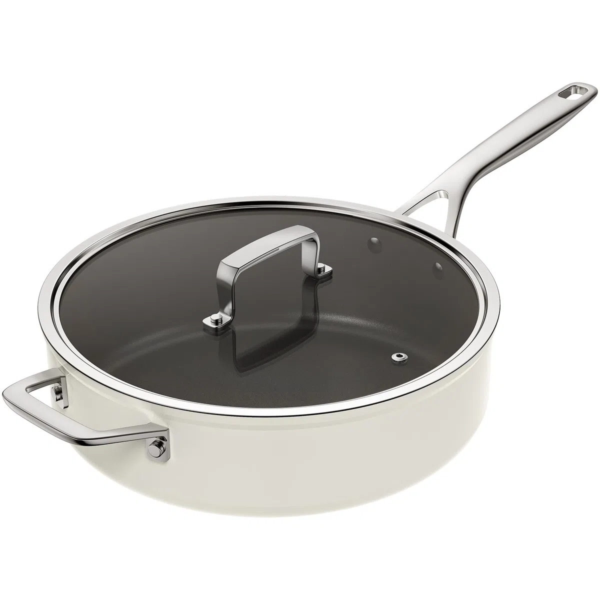 BLAZANT Padella da 28 cm per induzione con coperchio, padella profonda con bordo alto e rivestimento antiaderente ILAG, padella da 4,5 l per tutti i tipi di fornelli, senza PFOA, adatta al forno