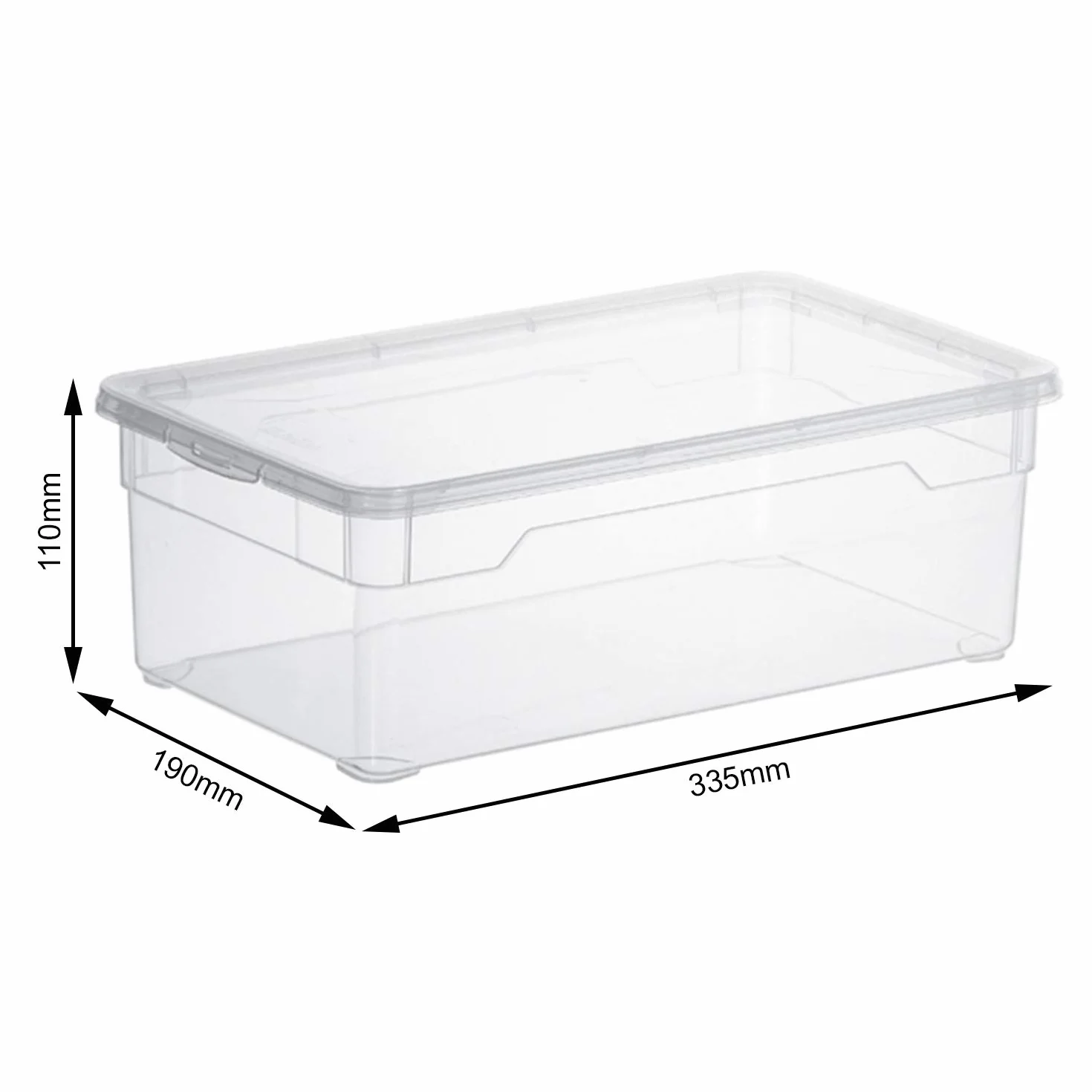 Rotho Clear Set Di 4 Scatole Di Conservazione Con Coperchio, Plastica, Senza Bpa, Trasparente, ‎4 x 5L, 33.0 x 19.0 x 11.0 cm, 960 grammi