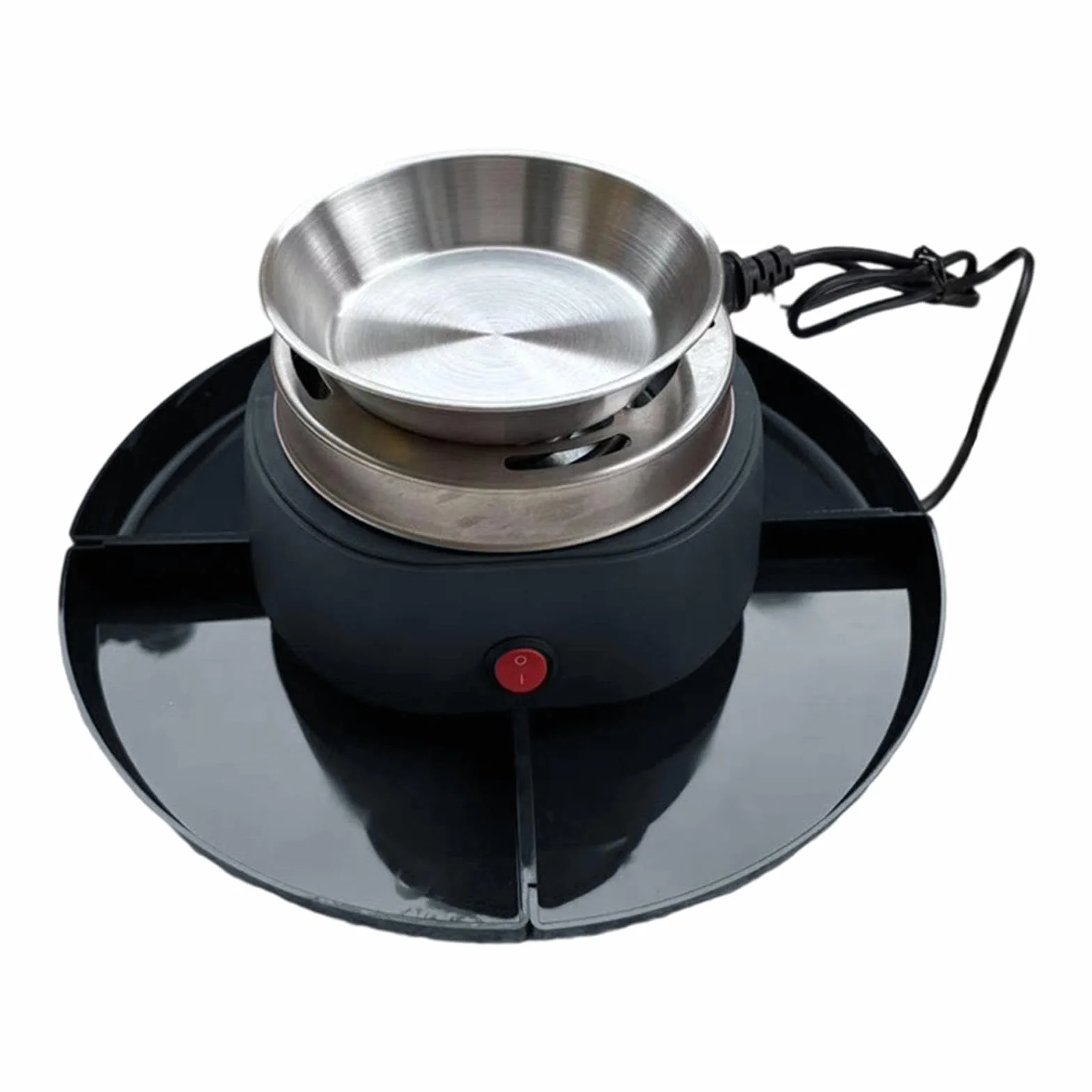 rockible Kit S'mores, macchina elettrica per S'mores, 4 vassoi staccabili, set per fonduta elettrica con forchette, set per S'mores da tavola per, Nero