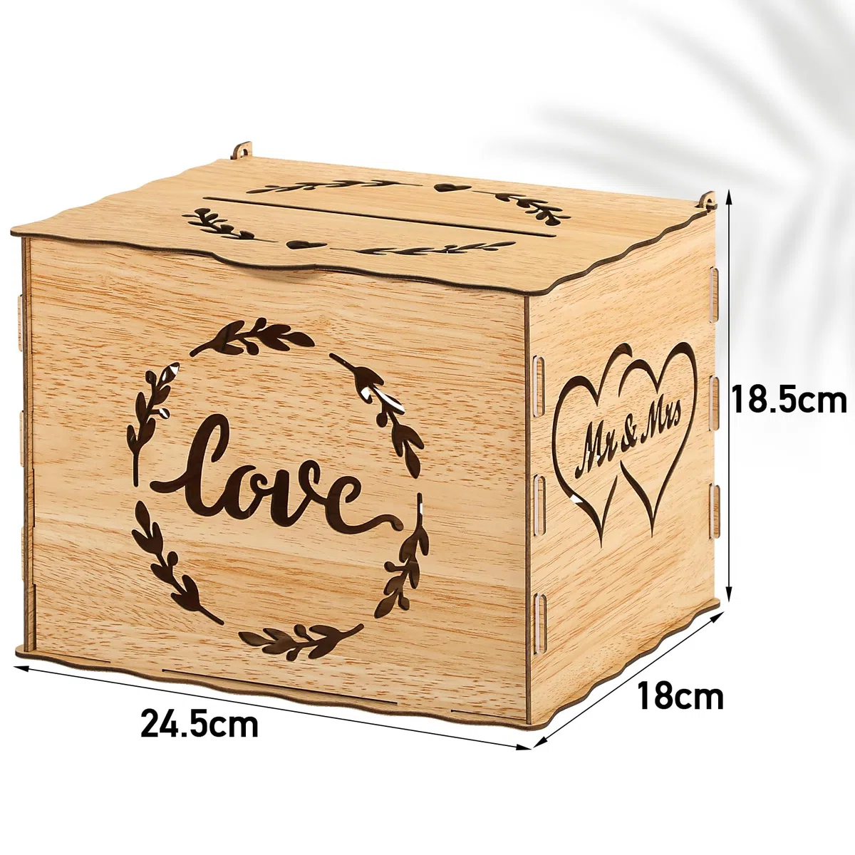 BOFUNX Scatola di Carte di Nozze in Legno Scatola per Biglietti di Nozze per Regalo Matrimonio Compleanno Baby Shower Laurea Anniversario Ricevimento
