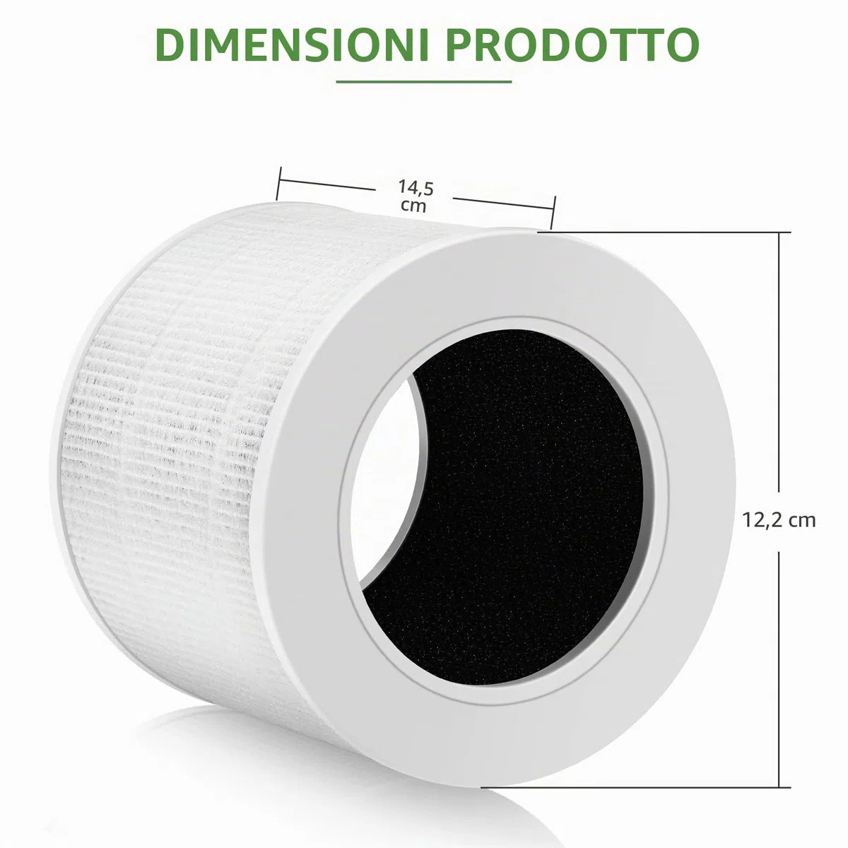Confezione da 2 filtri HEPA di ricambio compatibili con purificatore d'aria Levoit Core Mini-RF, sistema di filtraggio 3 in 1, filtro HEPA H13 True