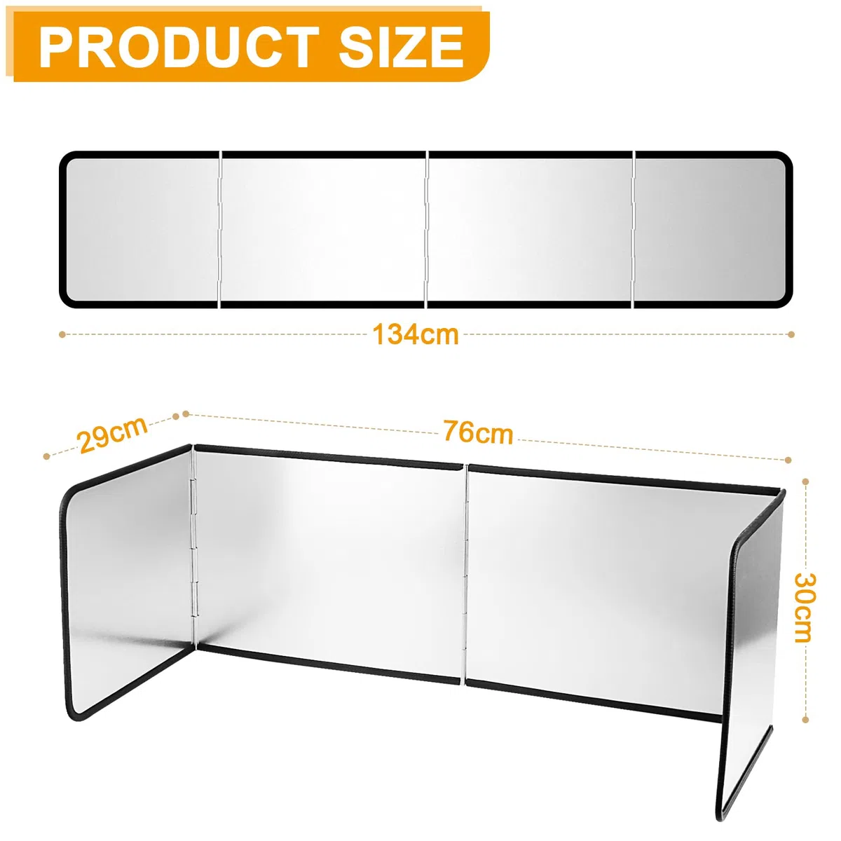 Pannello Paraschizzi Cucina Padella, 4 Lati Antiaderente Paraschizzi Parete Cucina Pieghevole, Protezione Protezione Schizzi di Olio per Cucine a Gas e Padella(76x29x30cm