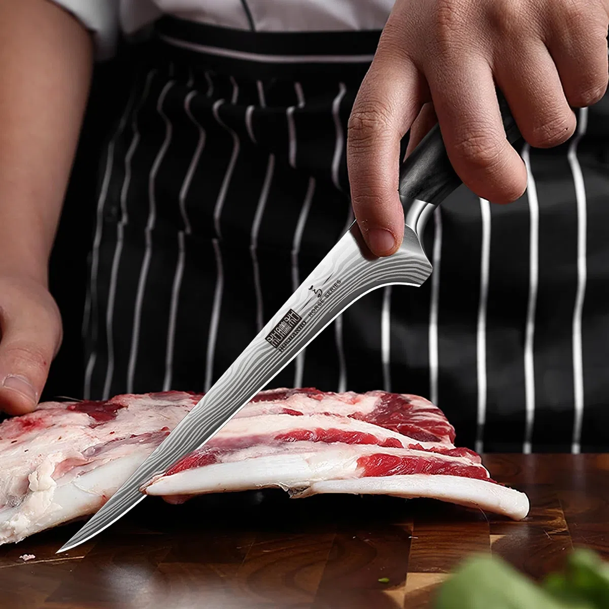 HOSHANHO Coltello per Sfilettare 18 cm, Altamente Affilato Coltello da Disossare per Tagliare Carne, Coltello da Cucina Professionale Giapponesi in Acciaio al Carbonio in Polvere con Manico in Pakka
