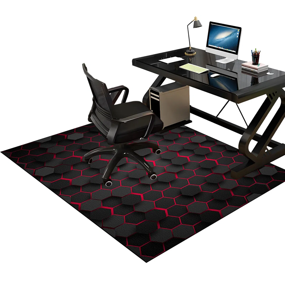 Gaming Tappeto Sedia - Tappeto salvapavimento – Tappeto Protettivo Sottosedia - Protezione Parquet e Pavimenti Duri - Tappetino per Sedia da Ufficio - Ufficio protettore del pavimento 70 x 100 cm