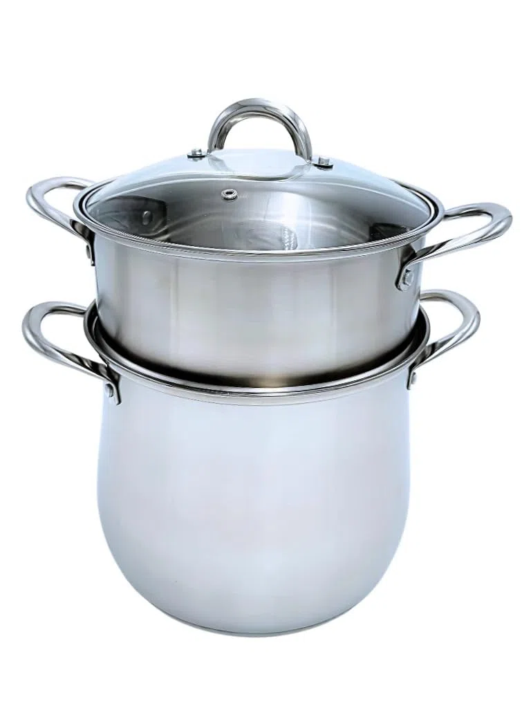 Pentola per Cous Cous Cuscus Vaporiera a Induzione in Acciao Inox (10L)