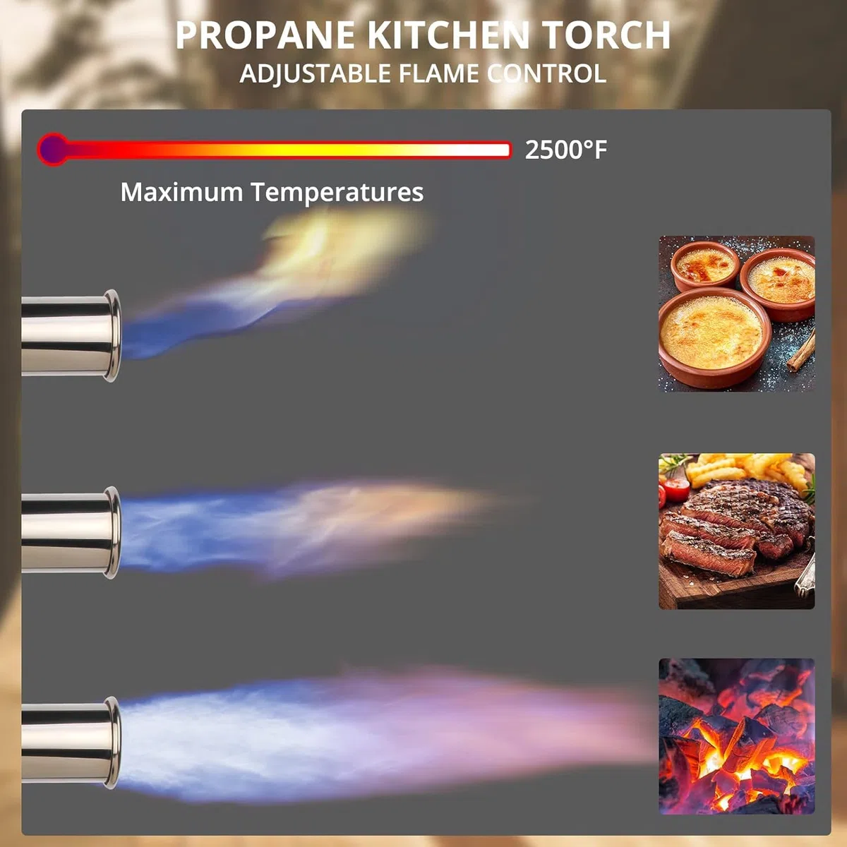Sondiko Potente Torcia a Soffio Per La Cottura, Torcia a Propano Per Grigliare, Accendifuoco, Accendino a Carbonella, Grigliare in Cucina (serbatoio di Propano Non Incluso)