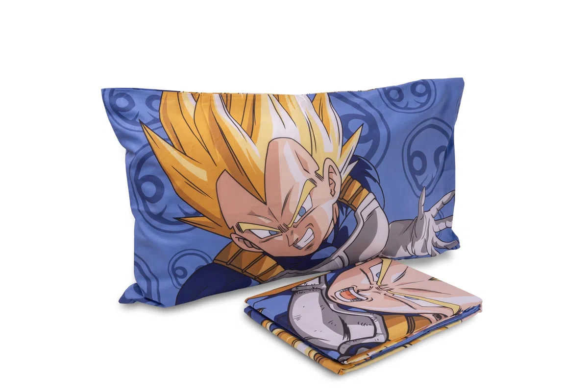 hermet Dragonball, Set Lenzuola Letto Singolo, Completo Letto Singolo, Lenzuolo Sopra, Lenzuolo Con Angoli, Federa, 100% Cotone, Prodotto Ufficiale