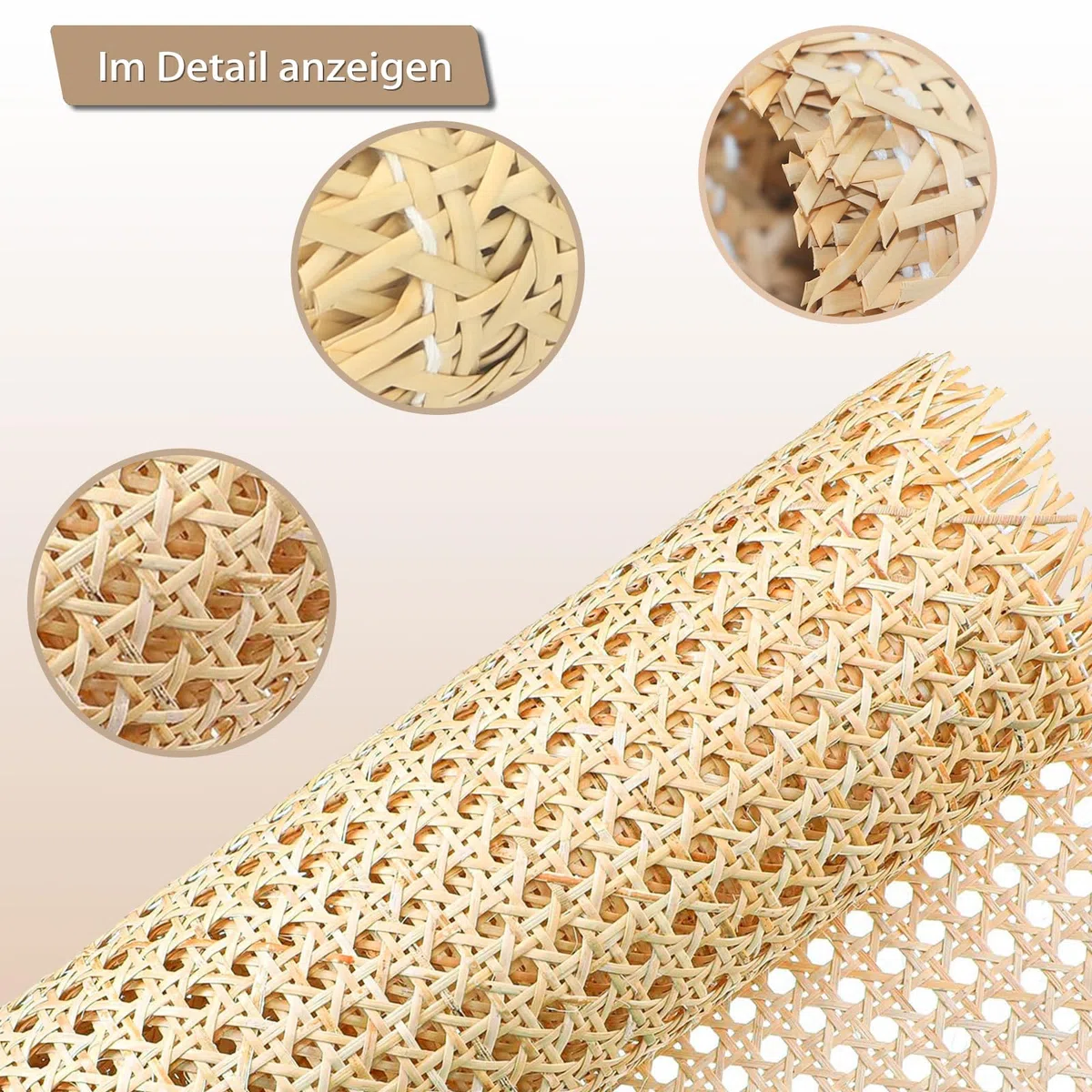 Vienna, tessitura in rattan, 40 x 200 cm, resistente alla muffa, materiale naturale, tubo intrecciato a nido d'ape, impermeabile, realizzato a mano, decorazione di mobili per mobili, sedie,