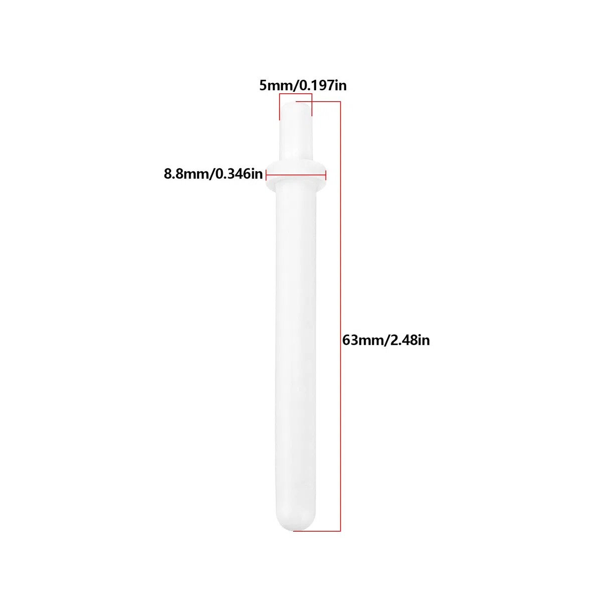 EMSea Perno Rocchetto Da Cucito 63mm Parti Da Cucito In Plastica Perno Di Ricambio Per Cucito Compatibile Con Singer Macchina 7464 7465 7466 7467 Bianco