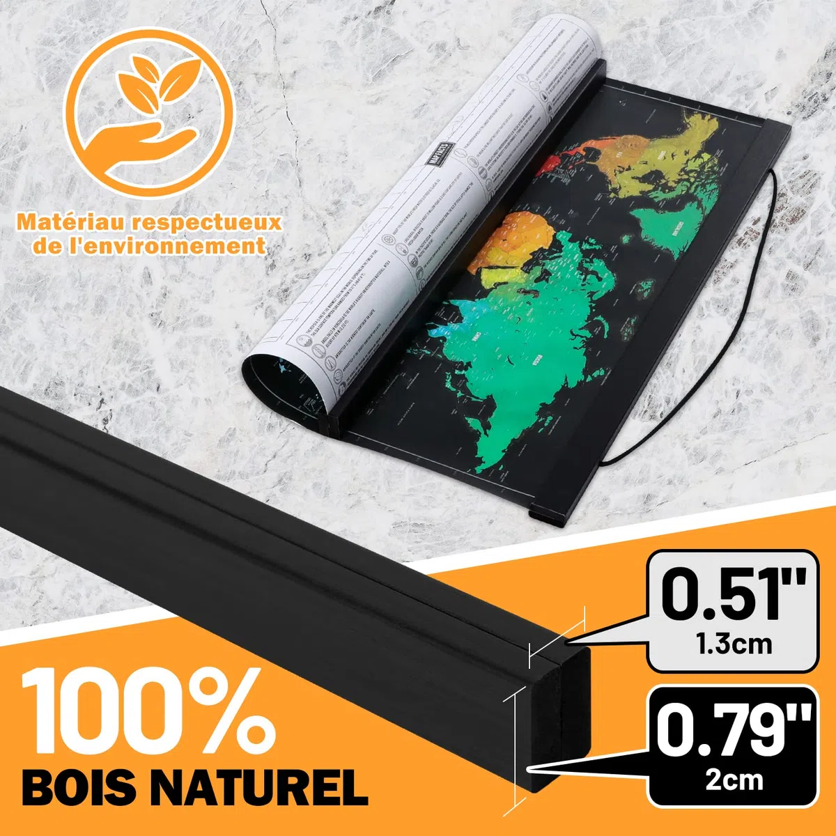 Ywlake Cornice portafoto C0, cornice 90 x 60 cm, 90 x 120 cm, magnetica, in legno naturale, per poster (91,4 cm, teck, nero)