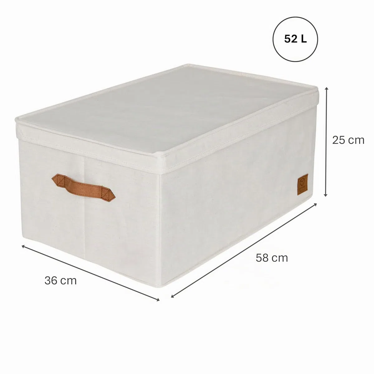 LOVE IT STORE IT - Scatola Portaoggetti Con Coperchio Per Palle di Natale - Con 30 Scomparti, Vassoio Estraibile - Lino-Cotone - Rinforzi In Legno - 58x36x25cm - Beige