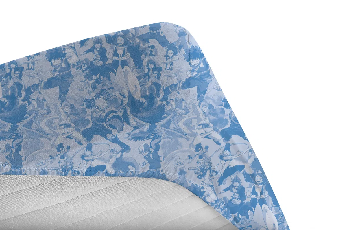 AYMAX S.P.R.L My Hero Academia - Parure da letto, 3 pezzi, 100% cotone, copripiumino 140 x 200 cm + federa 65 x 65 cm + lenzuolo coordinato 90 x 190 cm