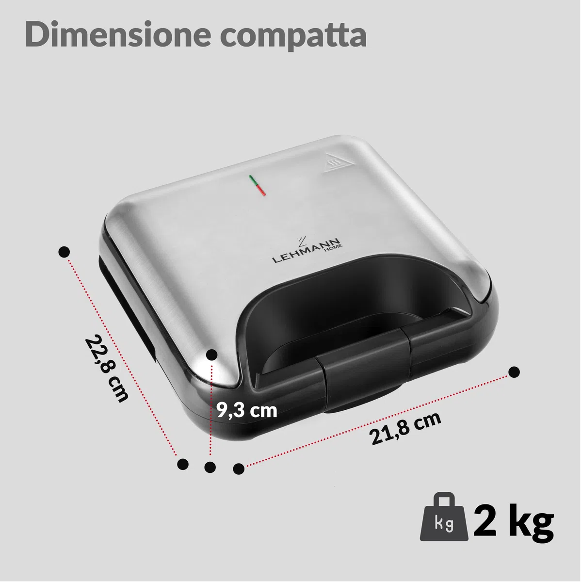 LEHMANN Sandwichmaker 3 in 1, Piastra Elettrica Multifunzione con Piastre Intercambiabili – Sandwich Maker con Piastra per Toast e Panini e Waffle, Preparazione Veloce, Antiaderenti