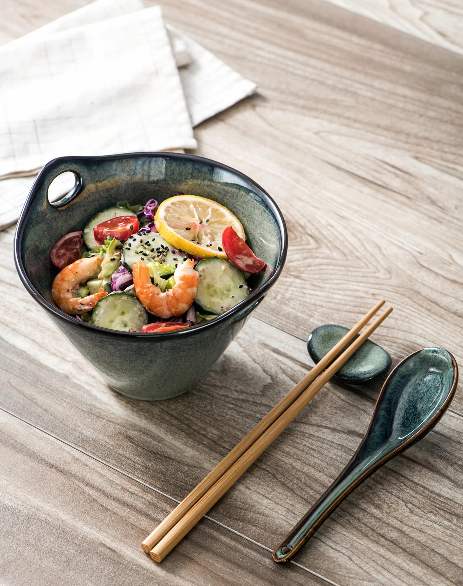 Set Ramen Bowl con Bacchette, Ciotola Ramen Ceramica Giapponese, Tazze da Consommé Insalatiere Stoviglie asiatiche per lavastoviglie e forno a microonde